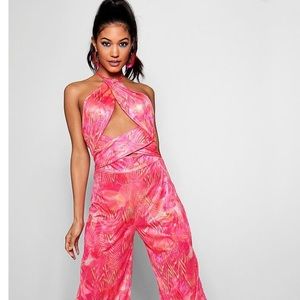 Tropical Print Wrap Bodysuit